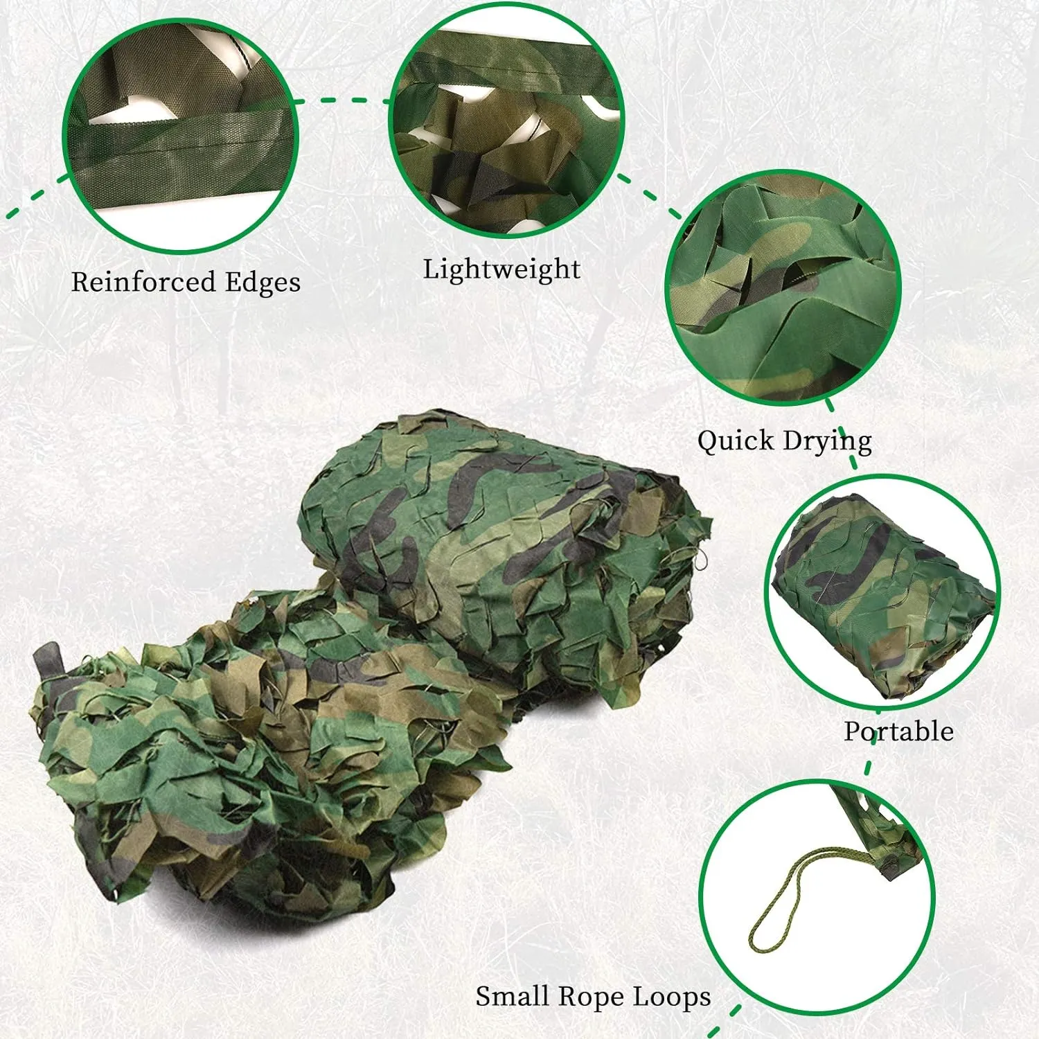 Sposuit Camo Netting - Camouflage Net Bulk Roll for Hunting Military, Party Decorations, Sunshade, Camping Ghillie Netting