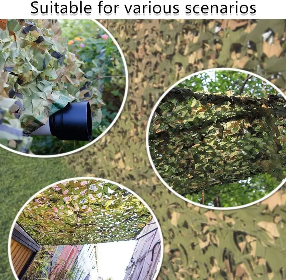 Sposuit Camo Netting - Camouflage Net Bulk Roll for Hunting Military, Party Decorations, Sunshade, Camping Ghillie Netting