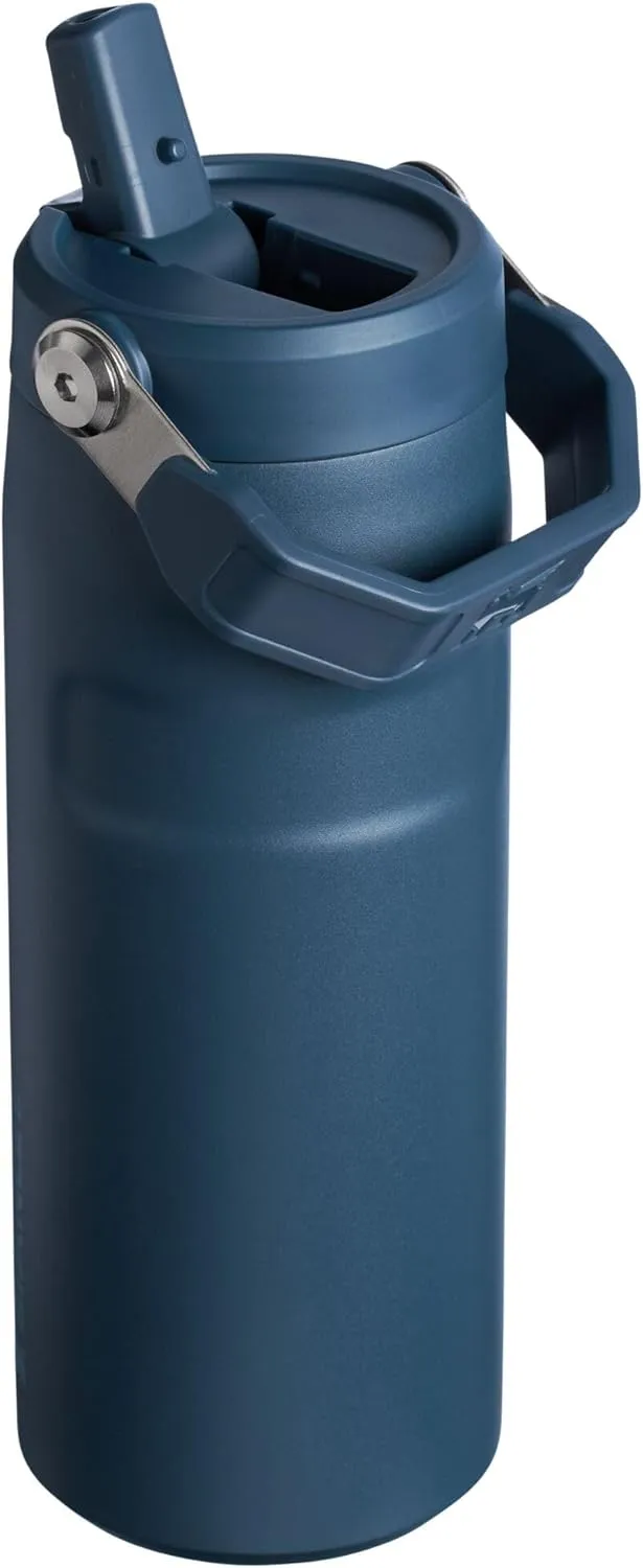 Stanley IceFlow Flip Straw 2.0 Water Bottle 16 OZ | Built-In Straw with Larger Opening | Lightweight & Leak-Resistant | Insulated Stainless Steel | BPA-Free | Navy