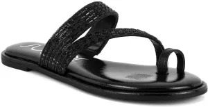Sugar Women's Strappy Toe Loop Sandals with Cushioned Sole – Open-Toe Slip-On Flip Flops in Vegan Leather