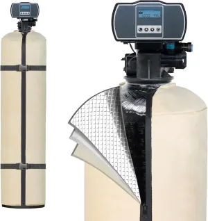 SUNICO Water Softener Cover, 3 Layers Insulated, 11.5''D x 52''H, Beige, Waterproof, UV Resistant