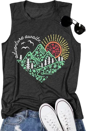 Sunrise Sunset Sunshine T Shirt for Women Outdoor Workout Hawaii Beach Sea Nature Adventure Tee Top