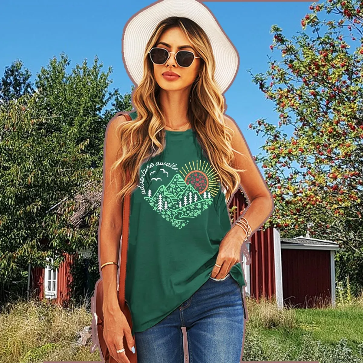 Sunrise Sunset Sunshine T Shirt for Women Outdoor Workout Hawaii Beach Sea Nature Adventure Tee Top