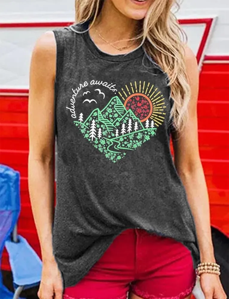 Sunrise Sunset Sunshine T Shirt for Women Outdoor Workout Hawaii Beach Sea Nature Adventure Tee Top