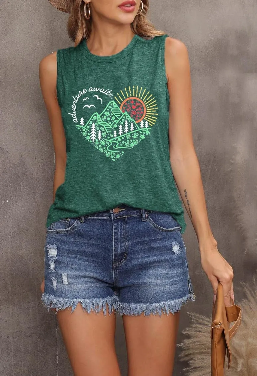 Sunrise Sunset Sunshine T Shirt for Women Outdoor Workout Hawaii Beach Sea Nature Adventure Tee Top
