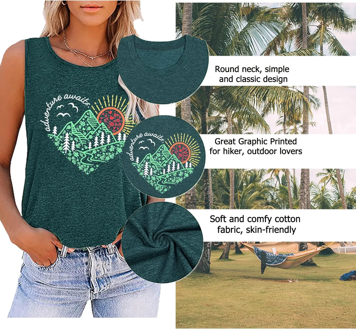 Sunrise Sunset Sunshine T Shirt for Women Outdoor Workout Hawaii Beach Sea Nature Adventure Tee Top