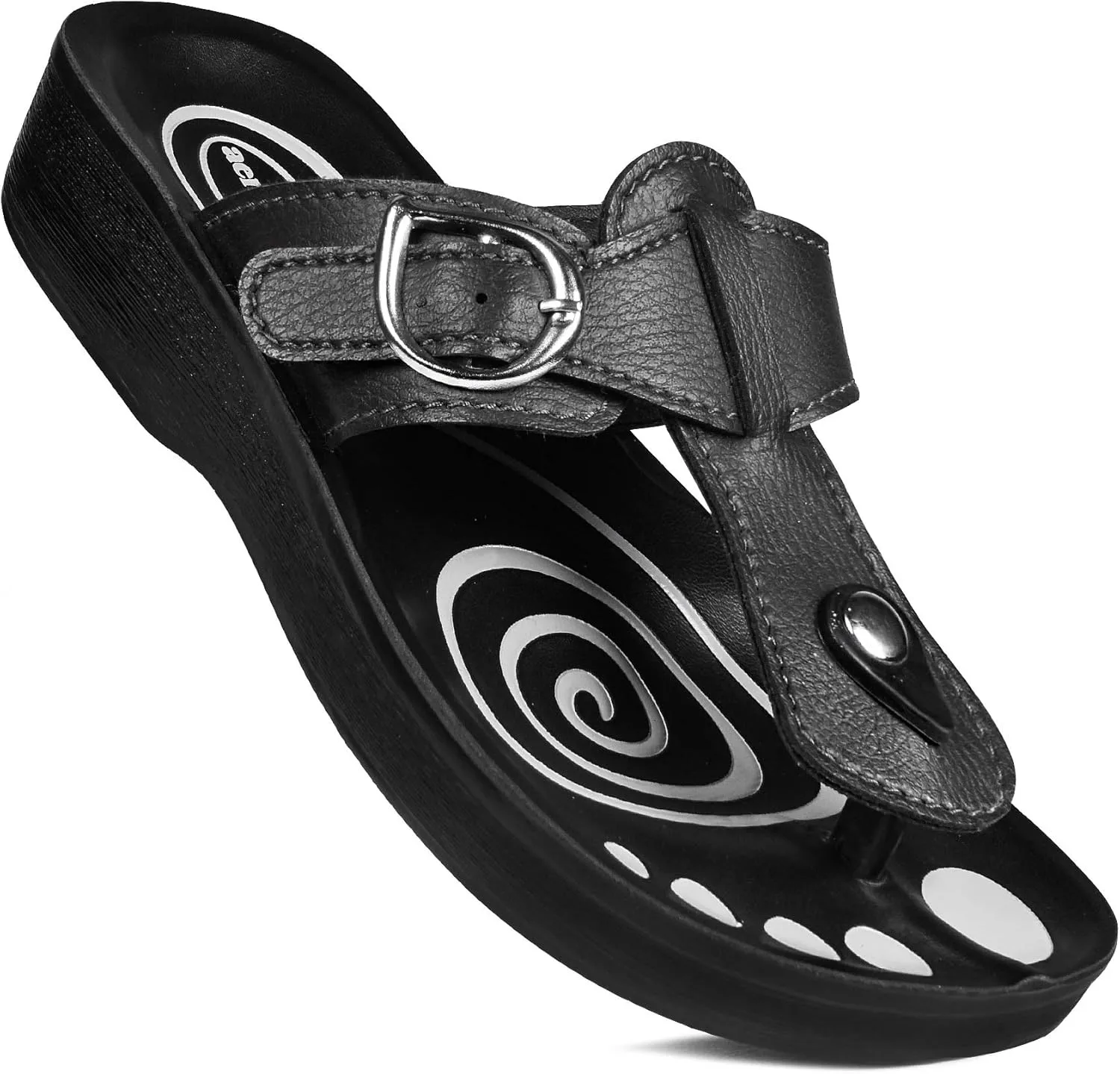 T-Bar Buckle Strap Sandals Flip Flop Slides for Women