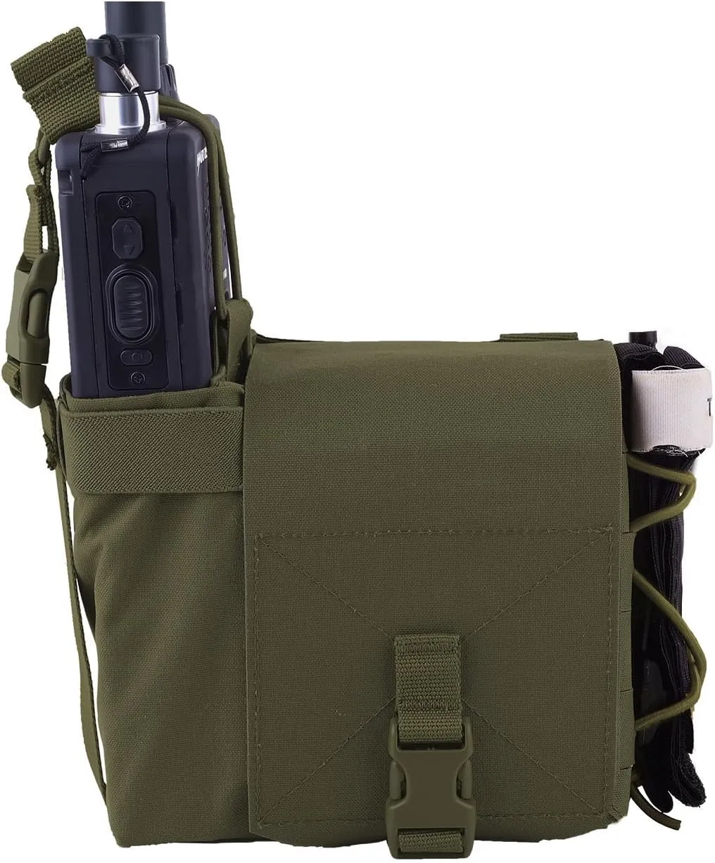 Tactical Storage Pouch; MOLLE Radio 556 Magazine Pouches ; 16OZ Water Bottles Holder for BB2590 Battery 152 MPU5 BAOFENG Motorola