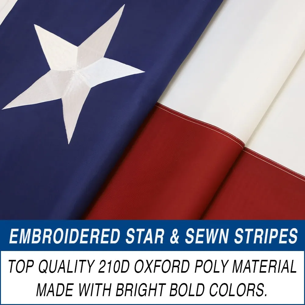 Texas Embroidered Flag 3x5ft