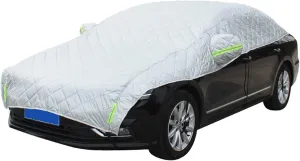 Thickened Anti-Hail Half car Cover for Mercedes-Benz GLC220 GLC250 GLC200 GLC350 GLC300 GLC53 All-Weather car Cover Breathable Oxford Fabric Soft Lining Snug Fit(Color:1,Size:GLC220)