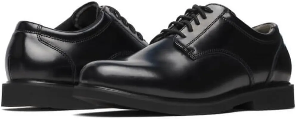 Thorogood Uniform Classics Oxford Black Dress Shoes for Men Featuring High-Shine Leather, Removable EVA Comfort Insole, and Slip-Resistant Blown Rubber Outsole