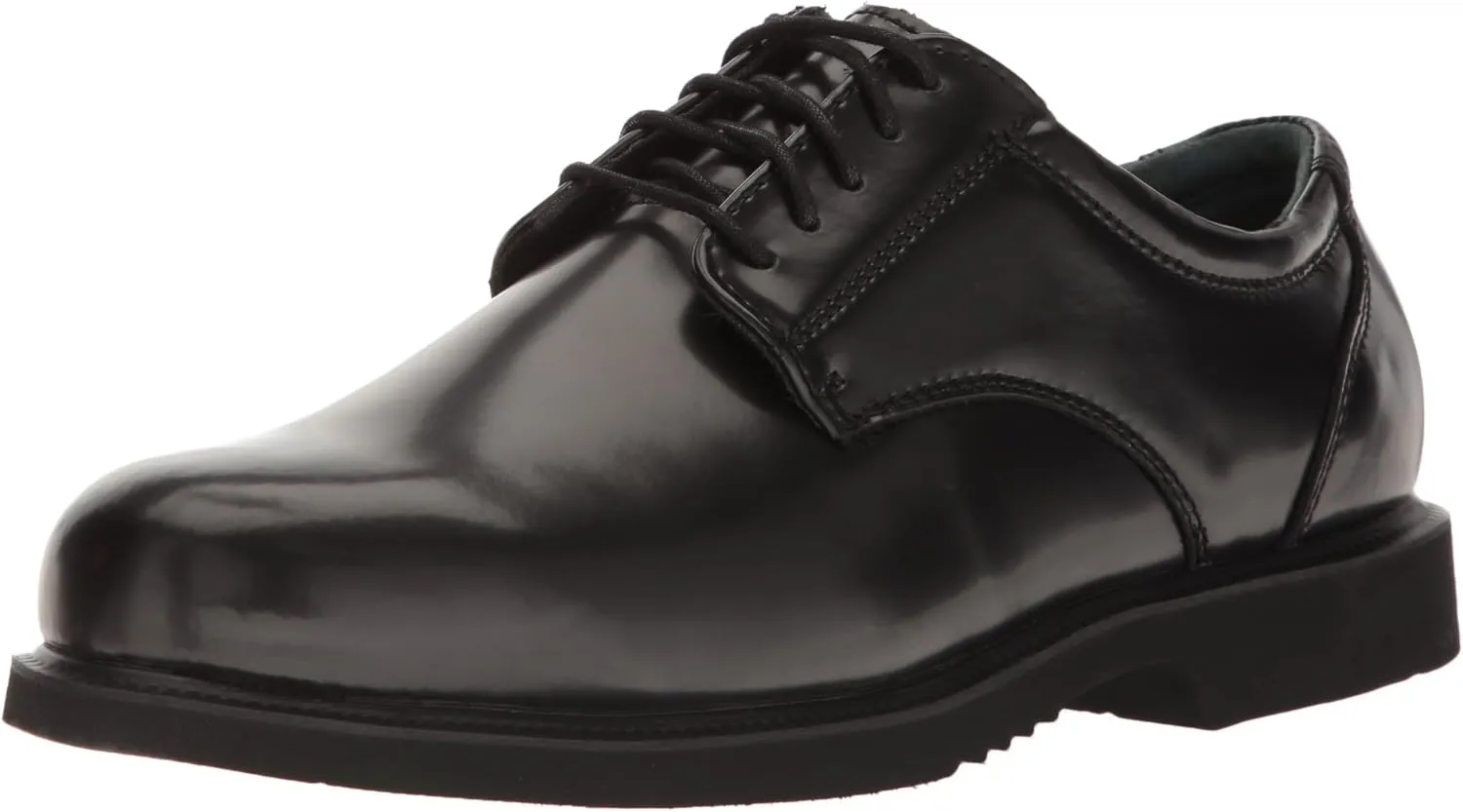 Thorogood Uniform Classics Oxford Black Dress Shoes for Men Featuring High-Shine Leather, Removable EVA Comfort Insole, and Slip-Resistant Blown Rubber Outsole