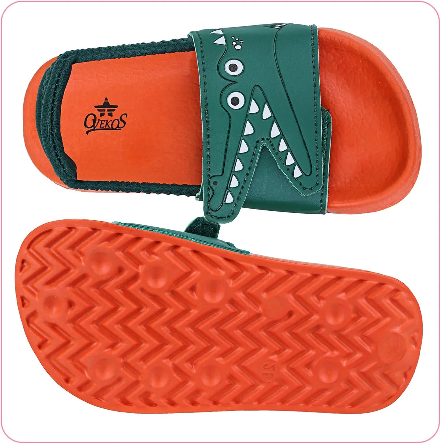Toddler Boys Girls Slides Sandals with Elastic Strap Non-Slip Flip Flop Lightweight Little Kids Shower Slippers Beach Pool Shoes