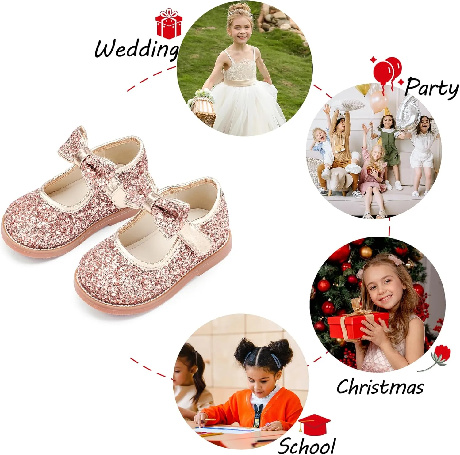 Toddler Girl Mary Jane Dress Oxford Shoes-Little Girl School Uniform Shoes for Wedding Party