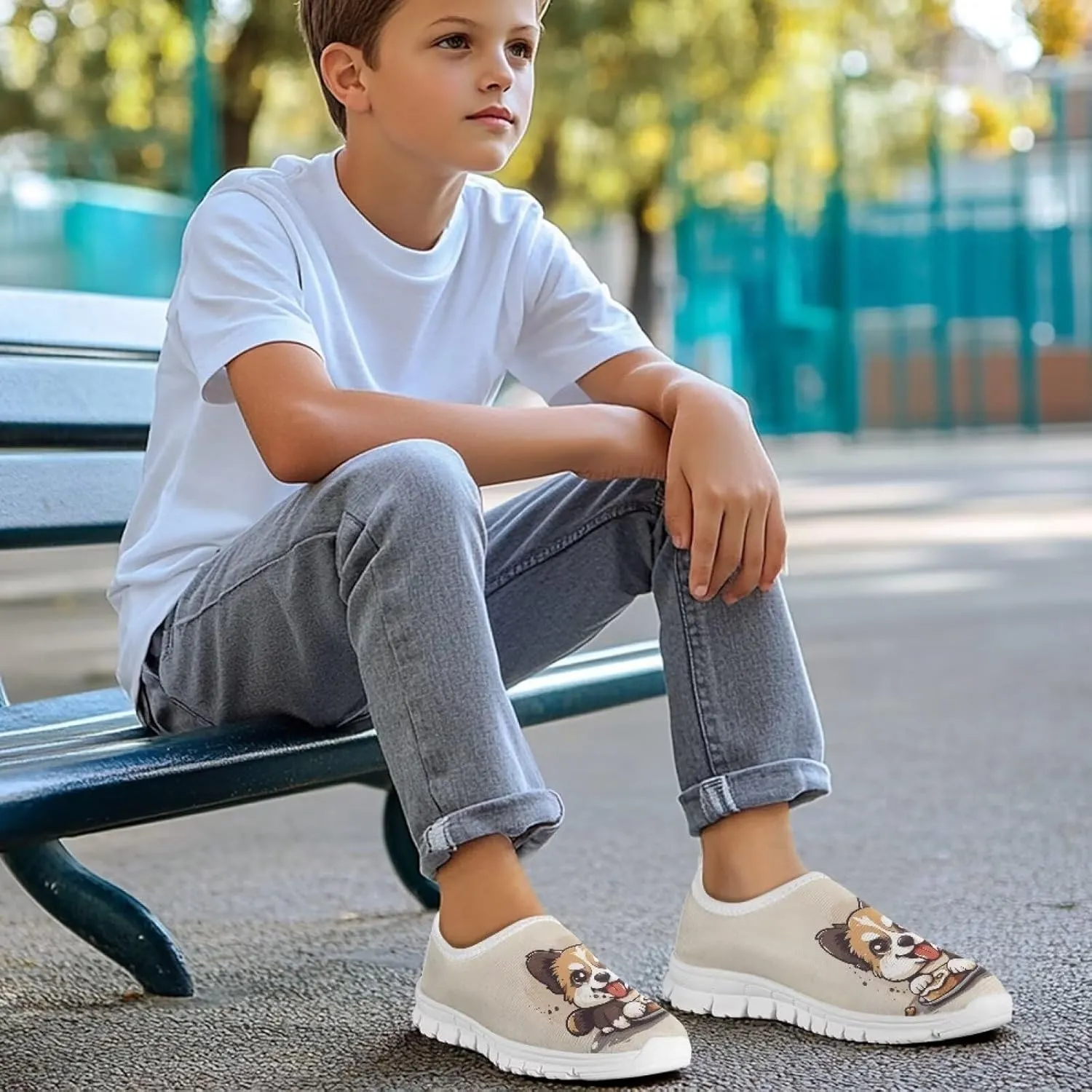TODIYADDU Children's Running Shoes Non-Slip Tennis Shoes Boys Girls Breathable Mesh Fashion Sports Sneaker (White)