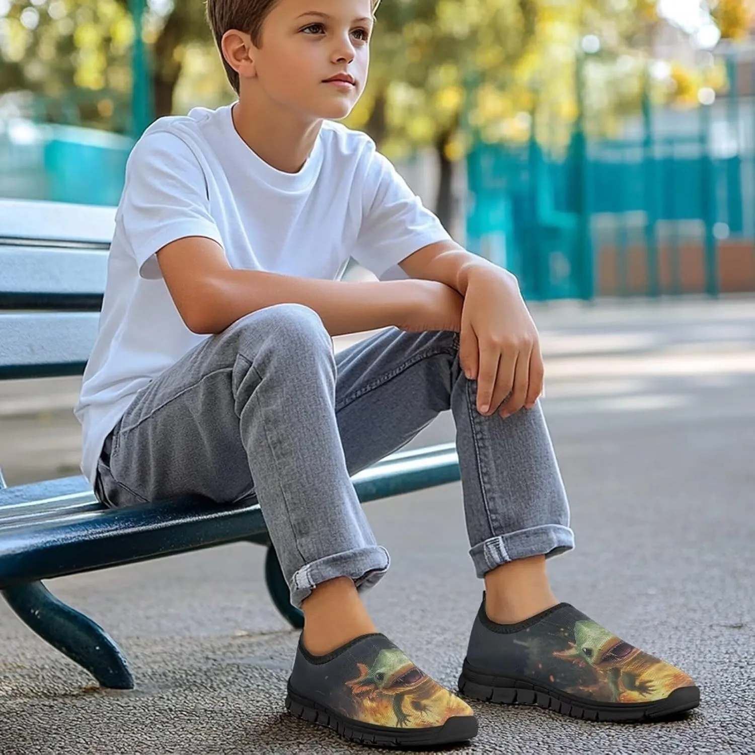 TODIYADDU Children's Running Shoes Non-Slip Tennis Shoes Boys Girls Breathable Mesh Fashion Sports Sneaker