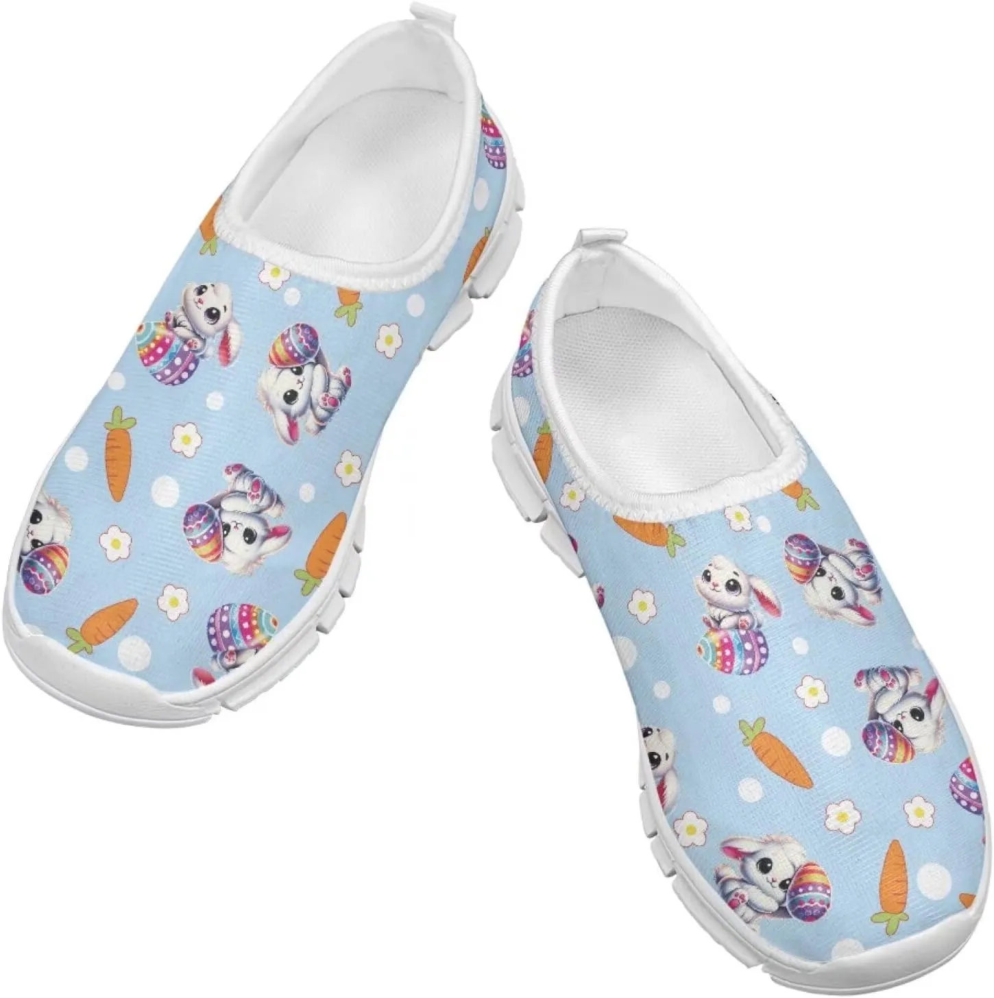TODIYADDU Girls Easter Shoes Kids Lightweight Mesh Sneakers Casual Athletic Sneaker, White