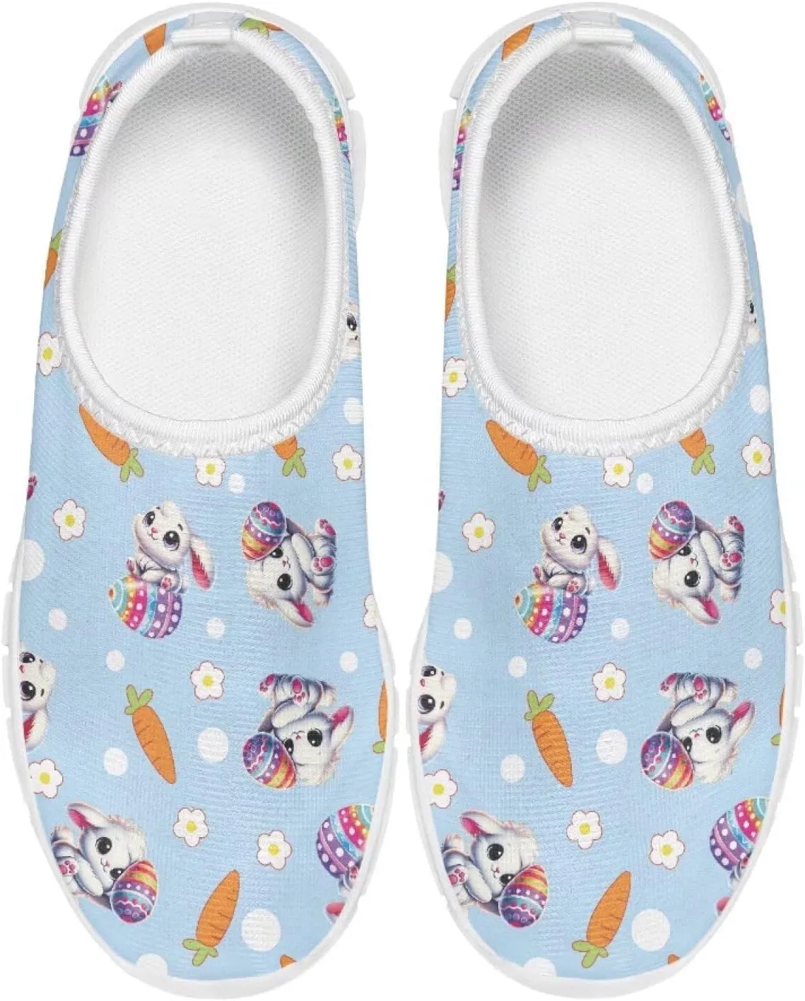 TODIYADDU Girls Easter Shoes Kids Lightweight Mesh Sneakers Casual Athletic Sneaker, White