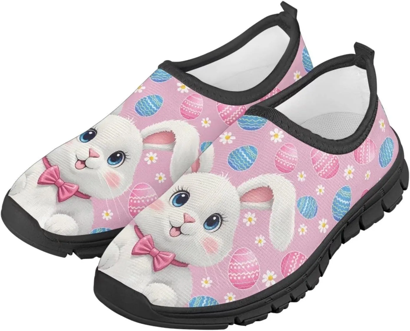 TODIYADDU Girls Easter Shoes Kids Lightweight Mesh Sneakers Casual Athletic Sneaker