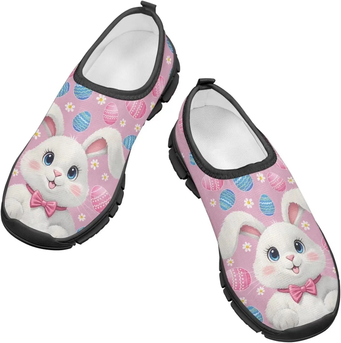 TODIYADDU Girls Easter Shoes Kids Lightweight Mesh Sneakers Casual Athletic Sneaker