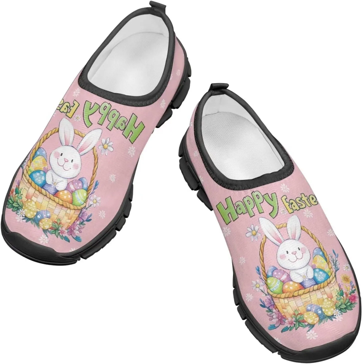 TODIYADDU Girls Easter Shoes Kids Lightweight Mesh Sneakers Casual Athletic Sneaker