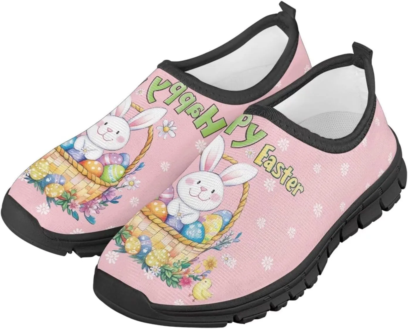 TODIYADDU Girls Easter Shoes Kids Lightweight Mesh Sneakers Casual Athletic Sneaker