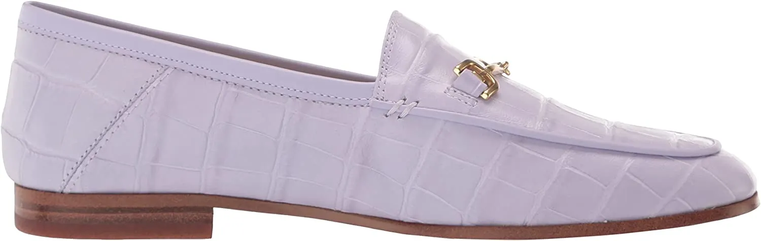 Toe Slip Misty Loraine Vast assortment On Edelman Heel Fashion Sam Almond Stacked Practical design Lilac Loafers