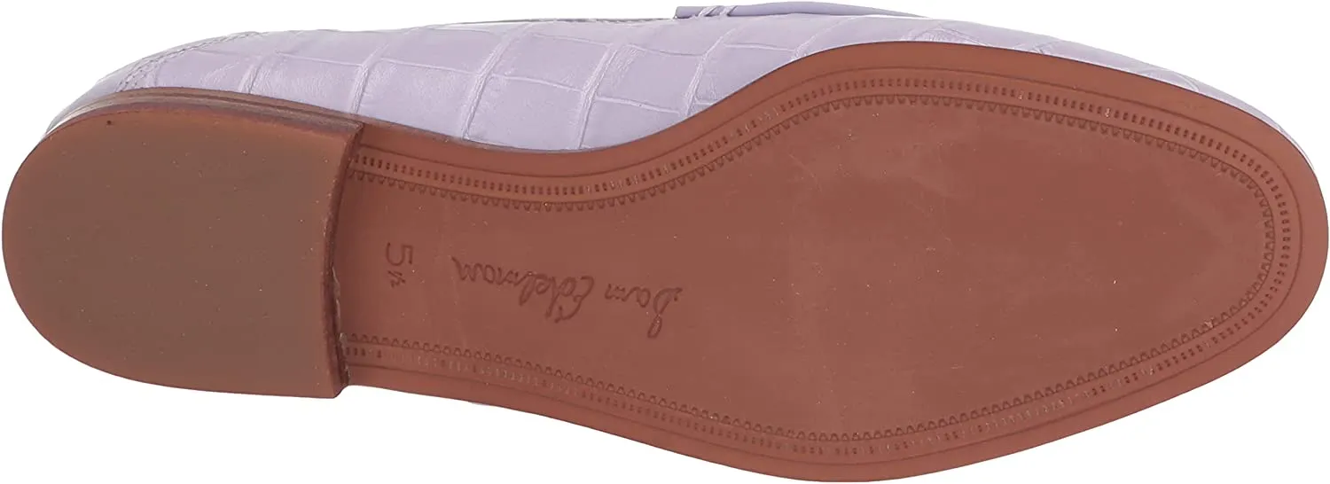 Toe Slip Misty Loraine Vast assortment On Edelman Heel Fashion Sam Almond Stacked Practical design Lilac Loafers