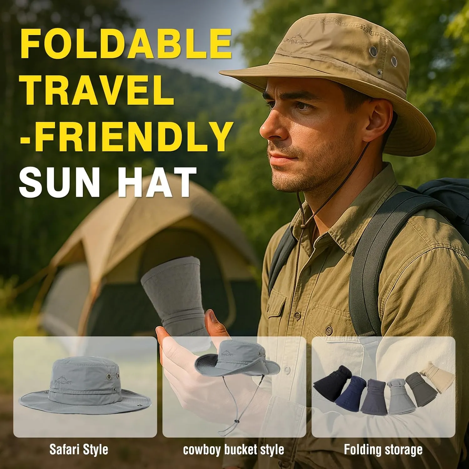 TOP-EX Waterproof Rain XL XXL Large Size Oversized Mens Sun Hats Fishing Bucket Boonie Beach UV Protection Wide Brim