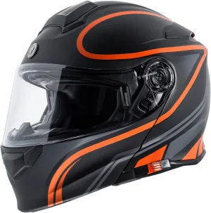 TORC Unisex-Adult Flip-Up Motorcycle Helmet (Matte Orange, X-Small)