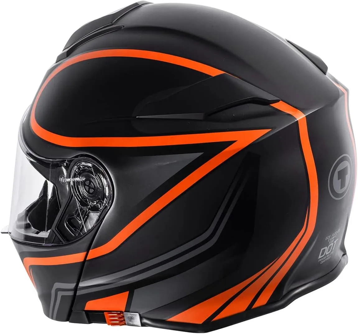 TORC Unisex-Adult Flip-Up Motorcycle Helmet (Matte Orange, X-Small)