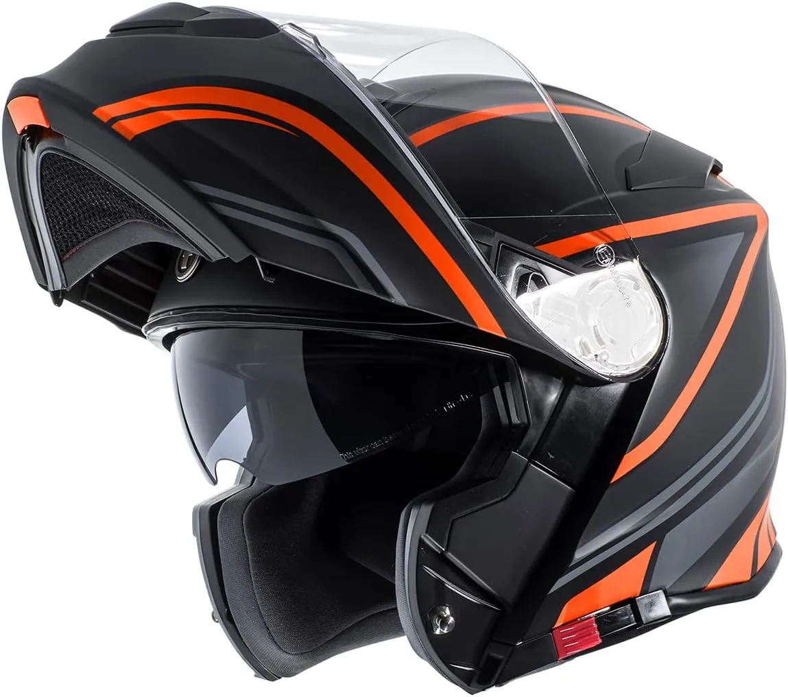 TORC Unisex-Adult Flip-Up Motorcycle Helmet (Matte Orange, X-Small)