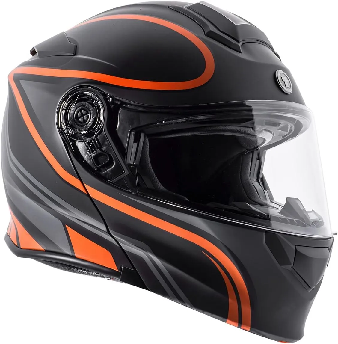 TORC Unisex-Adult Flip-Up Motorcycle Helmet (Matte Orange, X-Small)