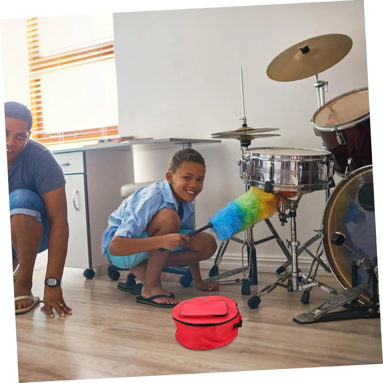 Toyvian Convenient Snare Drum Bag Storage Pocket 13/14 Inches Portable Drum Bag Case Made of Oxford Cloth