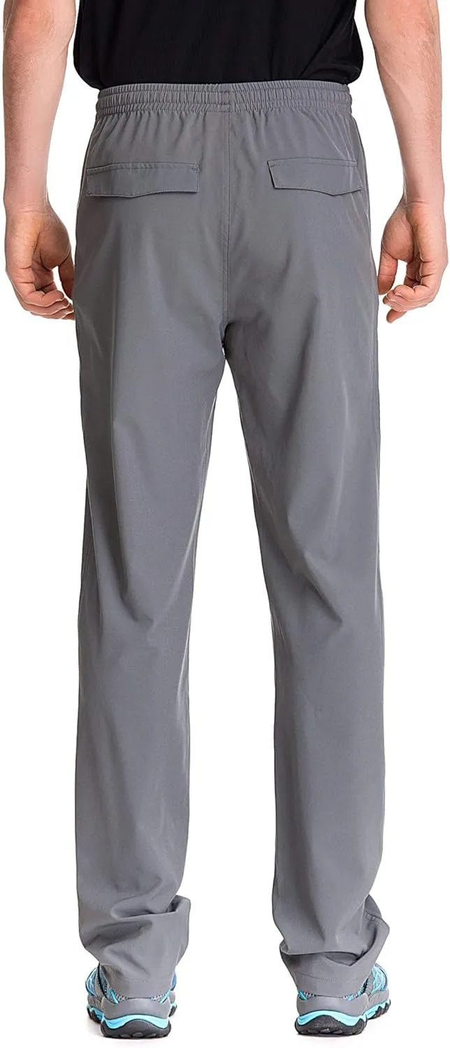 TRAILSIDE SUPPLY CO. Mens Lightweight Track Pants,Stretchy Pants with Zipper Pockets