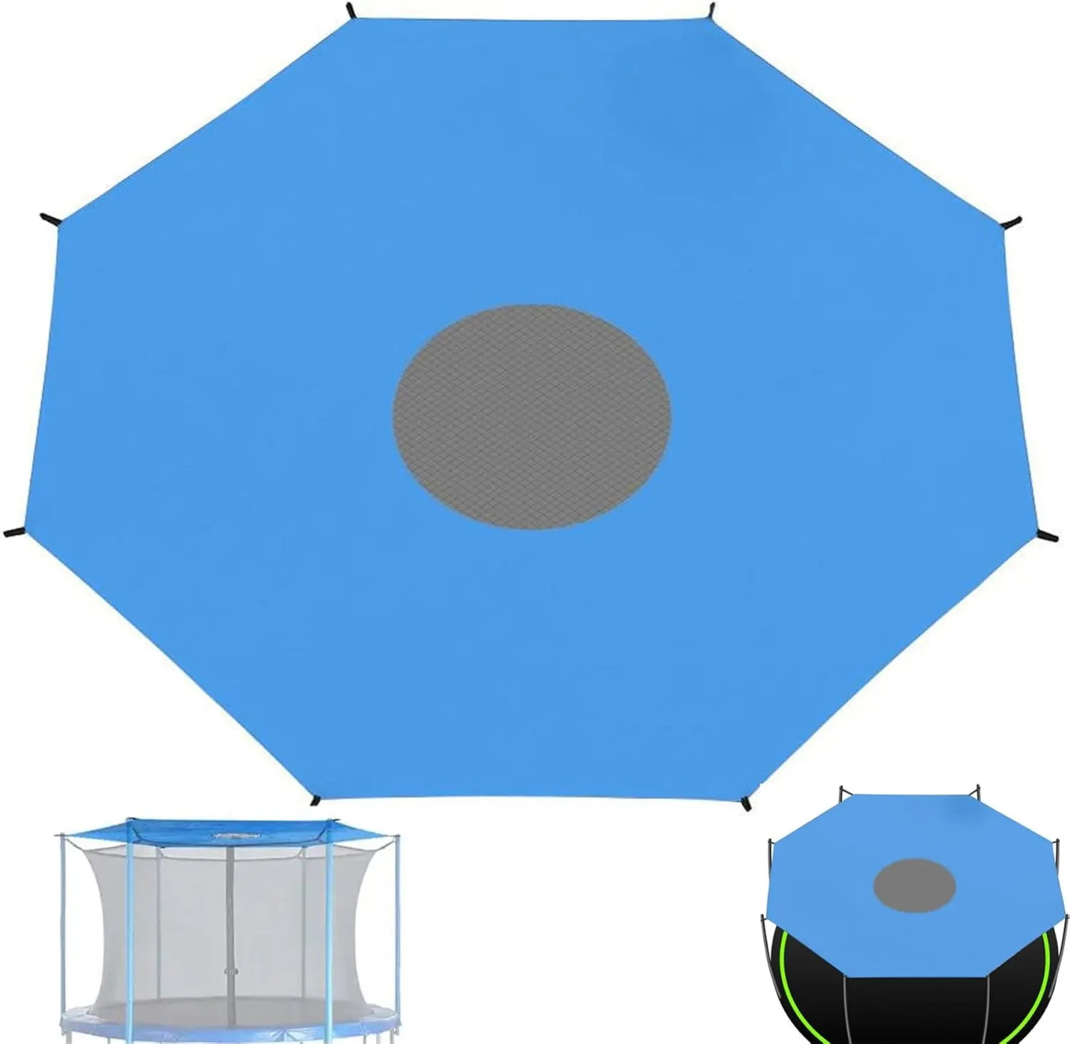 Trampoline Canopy Cover, 12FT Sun Shade Canopy for 8 Pole Trampoline, Oxford Cloth Tent Cover with Connecting Rope for Outdoor, Backyard, Playground