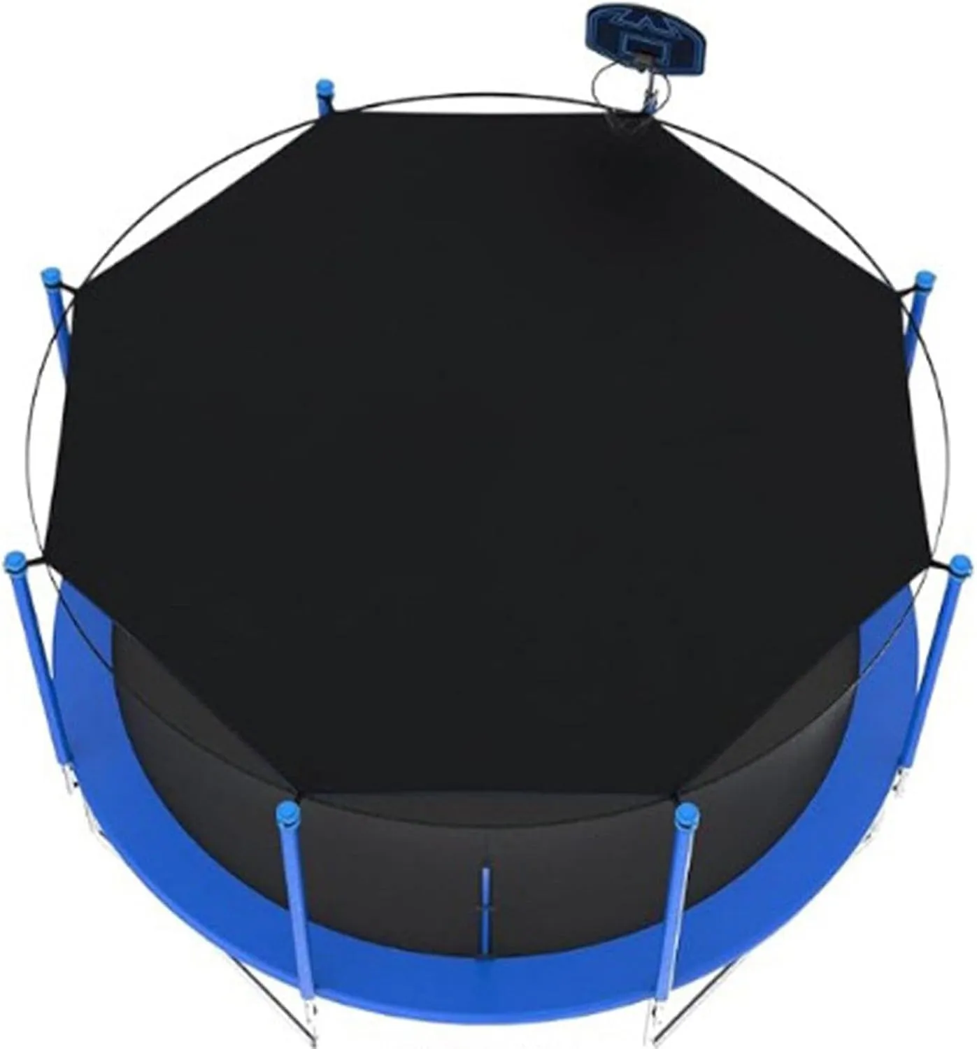 Trampoline Shade Cover, Black Easy to Install for 8 Poles Tearproof Trampolines Canopy, Sun Protection Cover