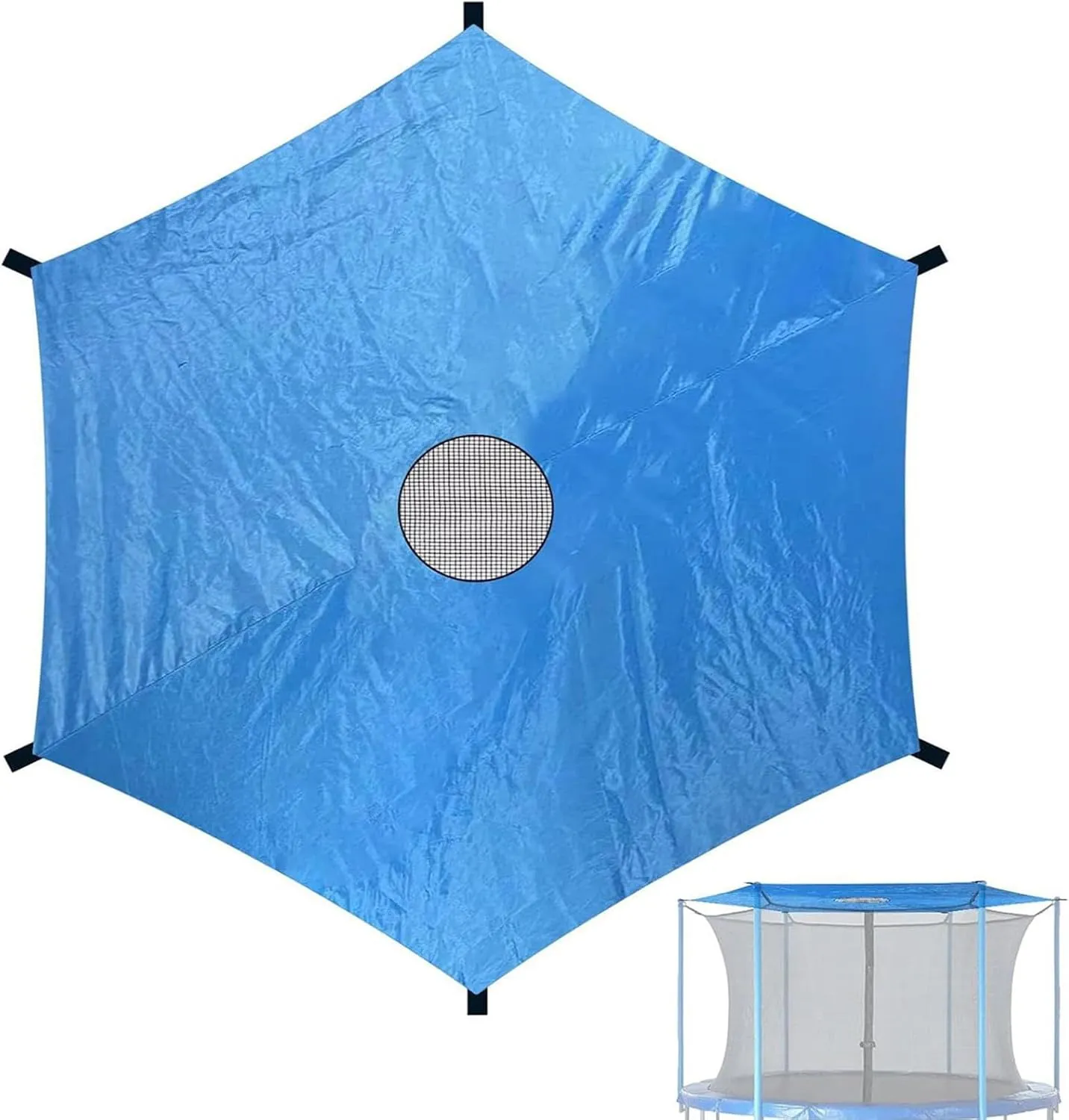 Trampoline Shade Cover, Outdoor 6Ft 8Ft 10Ft 12Ft 14Ft UV Sun Protection Trampoline Top Cover for 6 Poles Trampoline