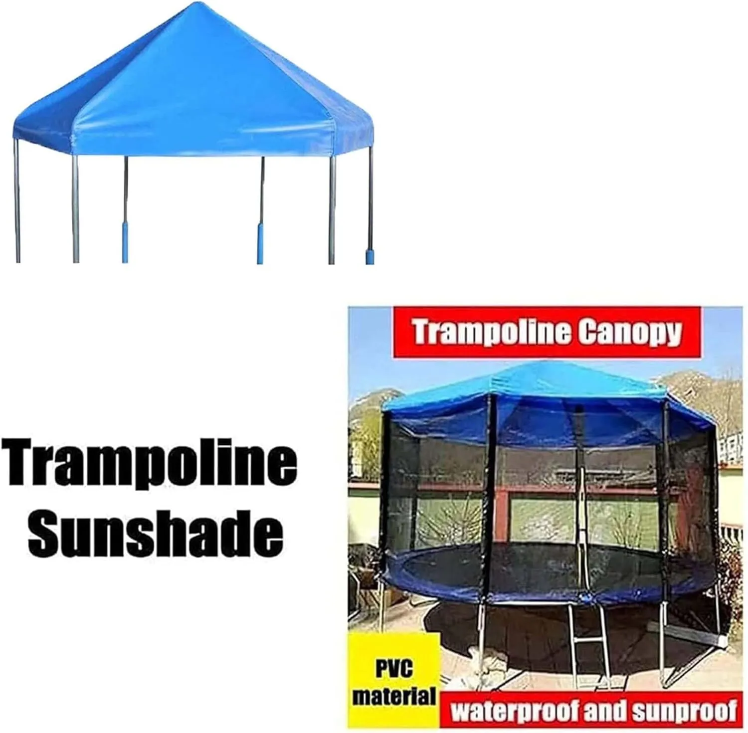 Trampoline Tent Canopy Shade Cover for 6ft-16ft Trampolines - Durable Weather Protection & Outdoor Sunshade Accessories for Ultimate Safety and Fun Playtime