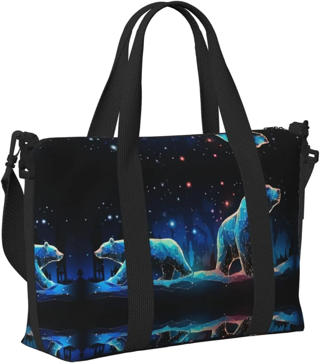 Travel Bag for Weekend Trips, Airplane Carry-On with Adjustable Strap, Polar Bear (2)