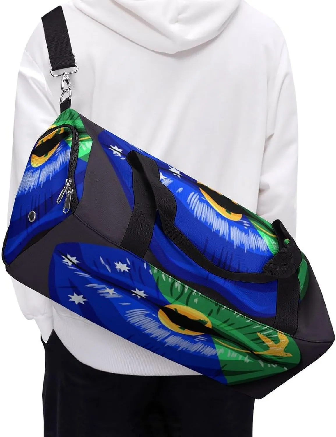 Travel Duffel Bag with Christmas Lslands Flag Lips for Women and Men Shoe Compartment and Wet Pocket