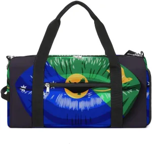 Travel Duffel Bag with Christmas Lslands Flag Lips for Women and Men Shoe Compartment and Wet Pocket
