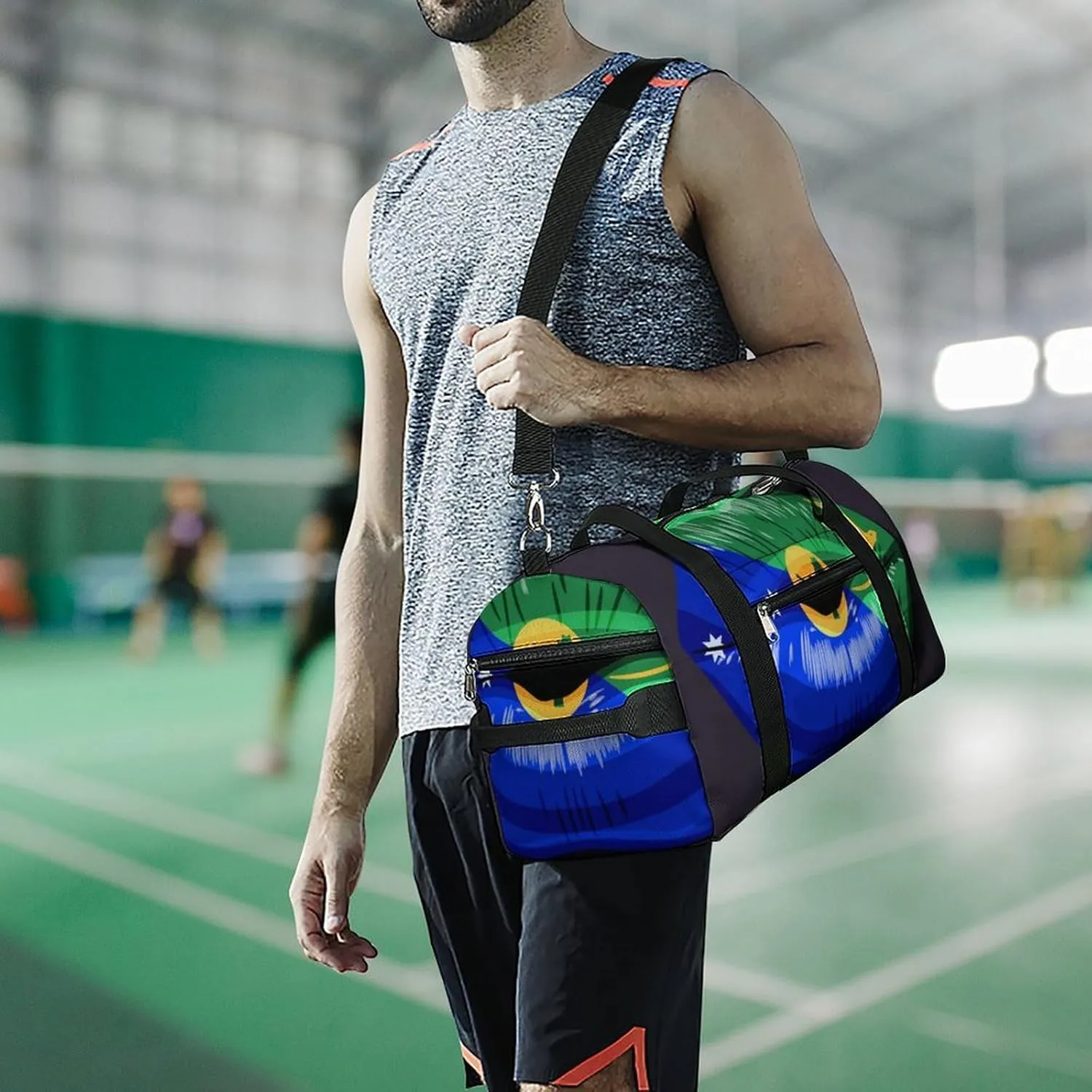 Travel Duffel Bag with Christmas Lslands Flag Lips for Women and Men Shoe Compartment and Wet Pocket