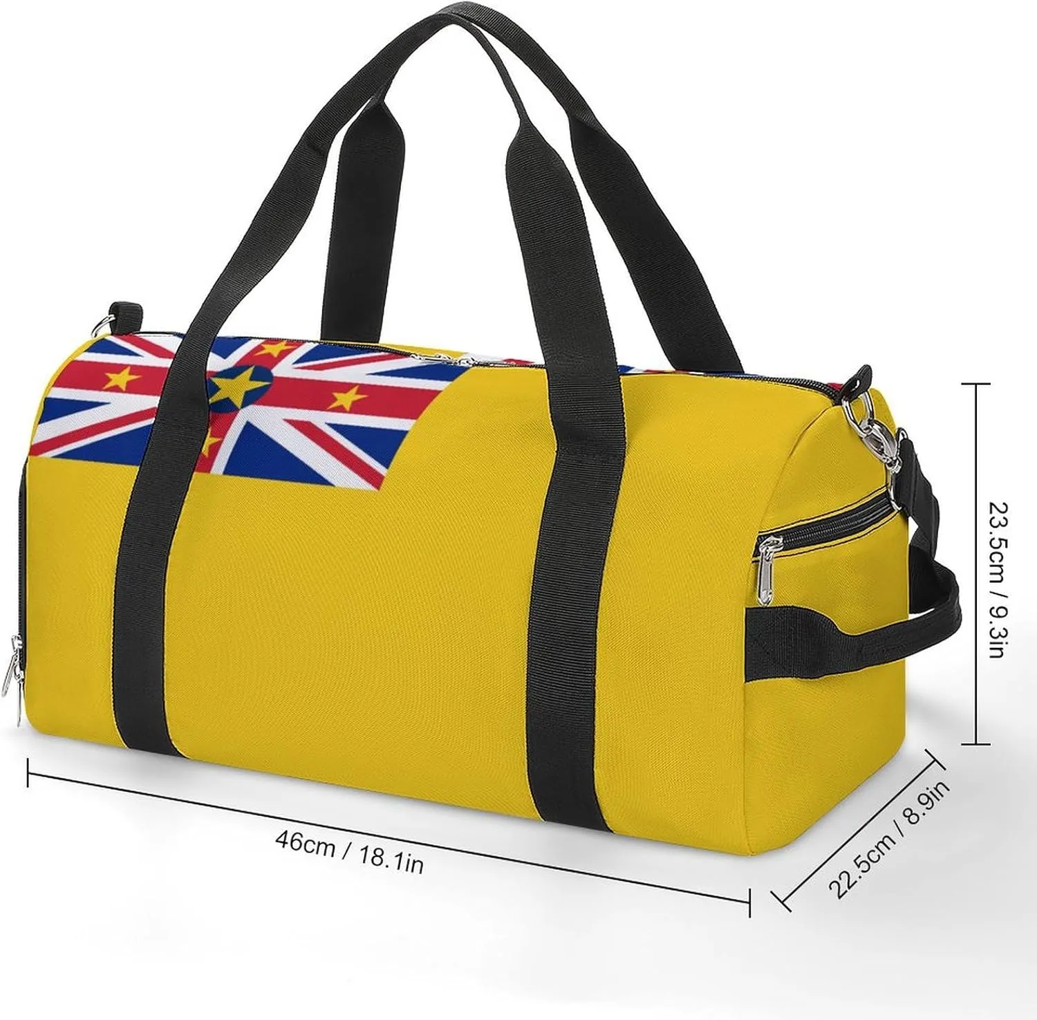 Travel Duffel with Niue Flag for Men Women Shoe Compartment Sports Bag