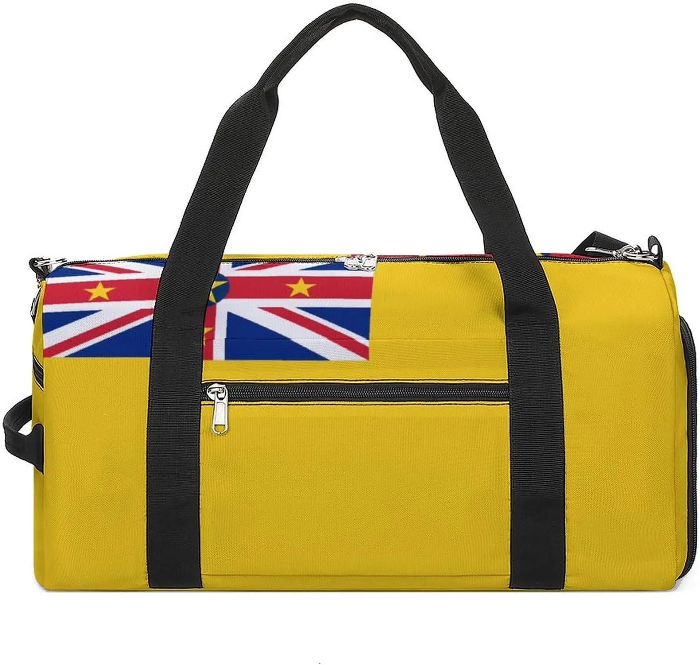 Travel Duffel with Niue Flag for Men Women Shoe Compartment Sports Bag