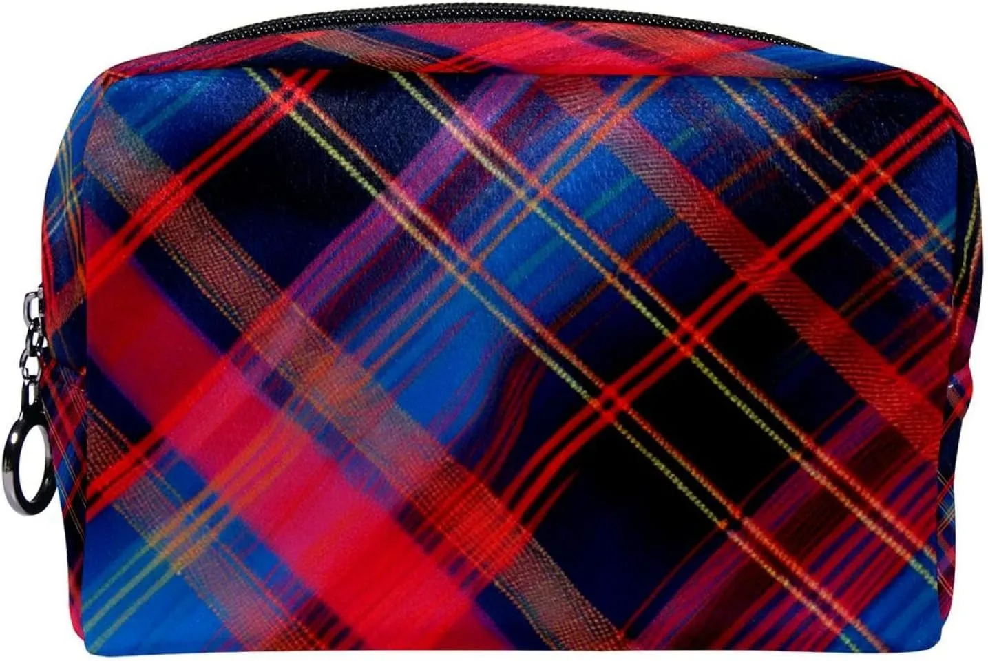Travel Toiletry Bag,Small Makeup Bag,Classic Stripe Red Plaid,Make up Bags for Women