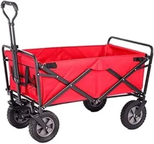 Trolley Cart Folding Utility Wagon 4 Wheeled Folding Camping Cart Utility Garden Trolley Portable Outdoor Handcart for Beach Picnic Camping Cart Garden Wagon
