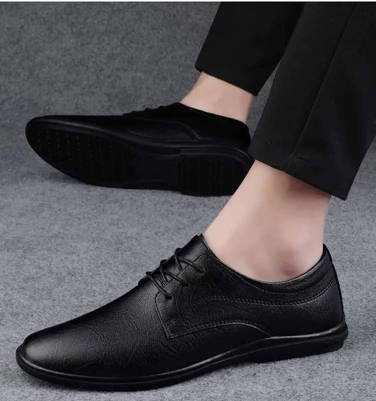 Tuxedo Mens Formal Oxford Shoes Vegan Leather Lace-up Pointed Toe Classic Business Party Wedding Non Slip Block Heel Anti-Slip Slip Resistant Casual