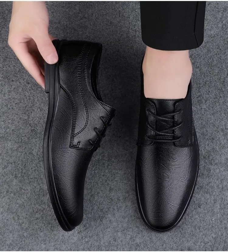 Tuxedo Mens Formal Oxford Shoes Vegan Leather Lace-up Pointed Toe Classic Business Party Wedding Non Slip Block Heel Anti-Slip Slip Resistant Casual