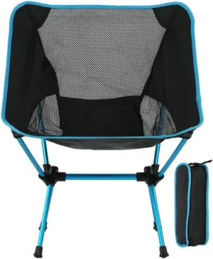 Ultralight Backpacking Chair - Compact & Durable for Camping, Hiking & Travel - Blue, Aluminum Alloy & ABS, Anti-Slip Feet, Easy Setup Anywhere